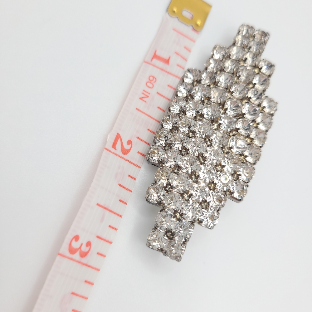 Vintage Silver Tone Rhinestone Brooch - Picture 3 of 4